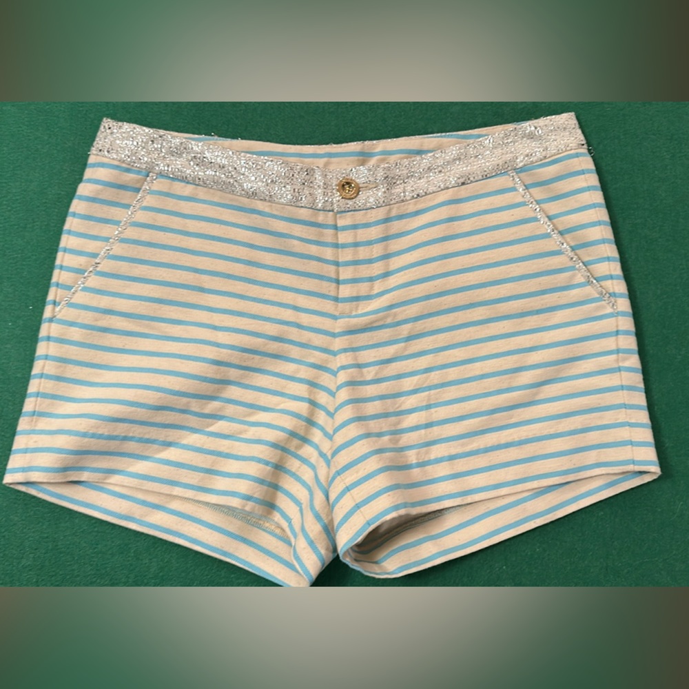 Lilly Pulitzer Blue Horizon Metallic Stripe Shorts